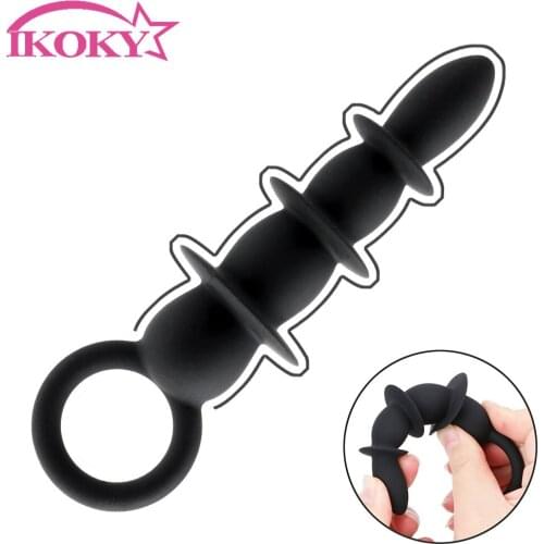 G-spot Stimulate Vagina Anal Massager Butt Plug Anal Plug Backyard Pull Beads Anal-plug Ring Silicone Sex Toys for Men Women
