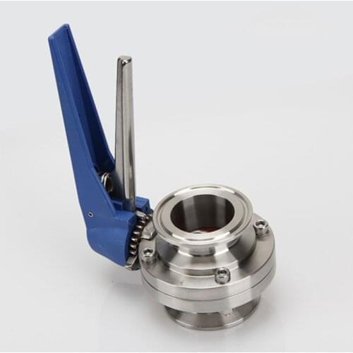1-1/2" 38mm SS304 Stainless Steel Sanitary 1.5" Tri Clamp Butterfly Valve Squeeze Trigger for Homebrew Dairy Product