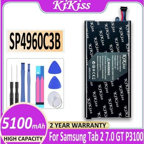 Free tool 5100mAh Tablet Li-ion Battery For Samsung Galaxy Tab 2 7.0 / 7 Plus GT-P3100 P3100 P3110 P6200 P6210 SP4960C3B