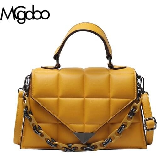 Mgcdoo Chain Style Handbag PU Leather Shoulder Bag Simple Fashion Crossbody Bag Women Luxury Small Handbags