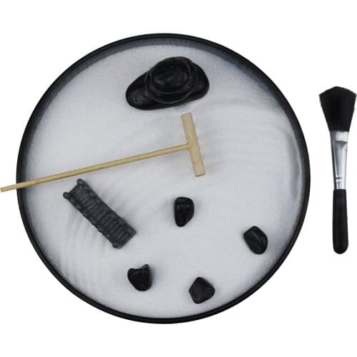 Mini Zen Garden Meditation Sand Tray Landscape for Stress Relief Office Desk Yoga Studio Home Meditation Tabletop Decor