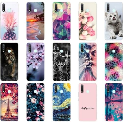 For Vivo Y19 Case 6.53'' Soft TPU Silicon Back Cover For Vivo Y19 Y 19 VivoY19 Phone Case Protective Bumper Shell Painting Coque