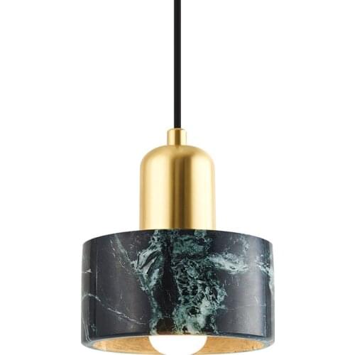 Nordic ins single head small pendant lamp bedroom bedside lamp creative luxury marble pendant lamp E27 110V 220V 230V