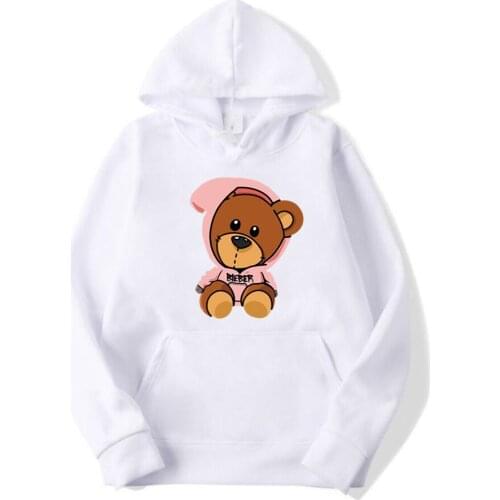 2021 New Fashion Trend Printed Sweatshirt Bieber Bear Same Paragraph Long-sleeved Fleece Color Hoodies Pullover Sports Style