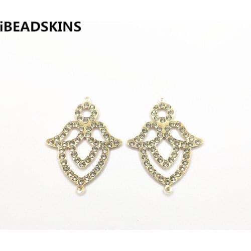 New arrival! 50x37mm Rhinestone Flower shape charm/Connectors for Necklace,Earrings parts, Accessories,hand Made Jewelry DIY