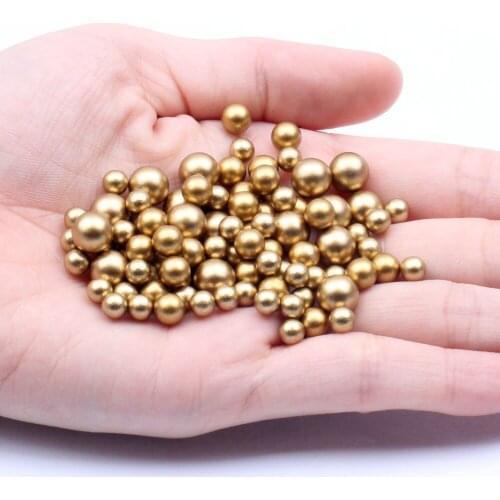 New Round Beads Matte Gold Color 5mm 6mm 8mm Classic Resin Pearls No Hole Imitation Rhinestones Used For DIY Crafts Decoration
