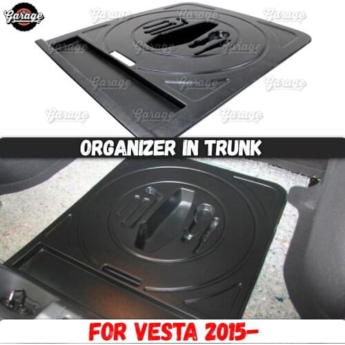 Organizer in trunk for Lada Vesta 2015- ABS plastic trim accessories cover protective function pad in luggage car styling tuning