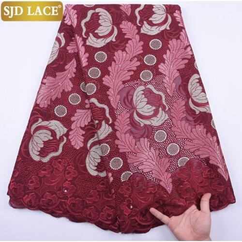 SJD LACE White Dubai Style African Lace Fabric High Quality Embroidery Swiss Voile Lace In Switzerland Small Holes Cotton A2116