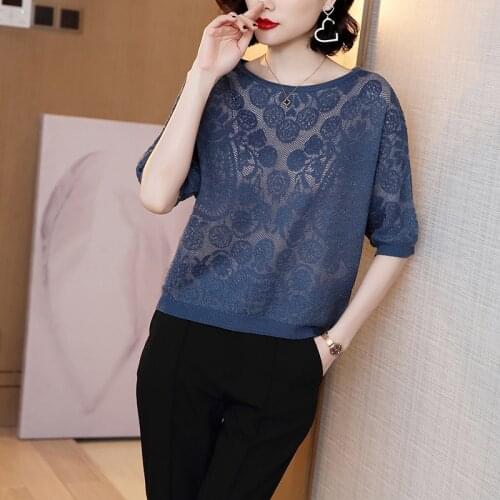 Hollow out womens sweaters 2021 thin womens wool sweater oversize female Women chic female loose womens jumper pull