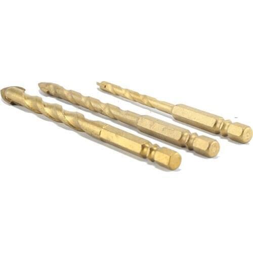 Alloy Triangle Point Drill Bit Hole Opener Lengthened Hexagonal Shank Twist Thread Drill Bit Ceramic Tile Marble