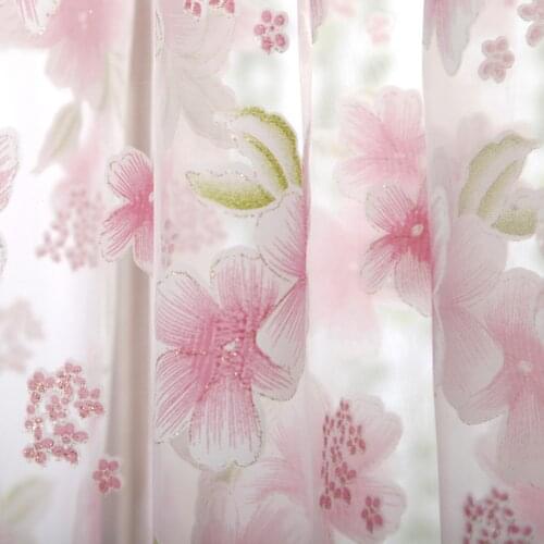 High-grade Embroidery Flower Screens European Style Voile Tulle Sheer For Bedroom Living Room Windows Curtain Curtains #P2