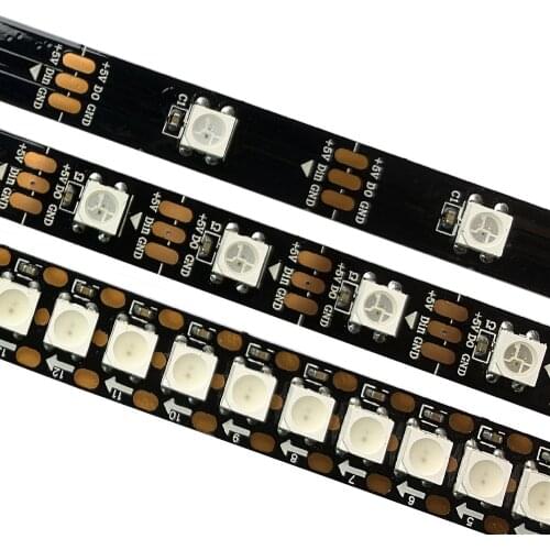 WS2812B Led Strip Individually Addressable WS2812 RGB 5050 Led Strip DC5V Smart LED Light Tape Black/White PCB IP30/65/67