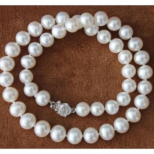 Fashion jewelry AAAA 8-9mm White South Akoya Sea Pearl Necklace 18