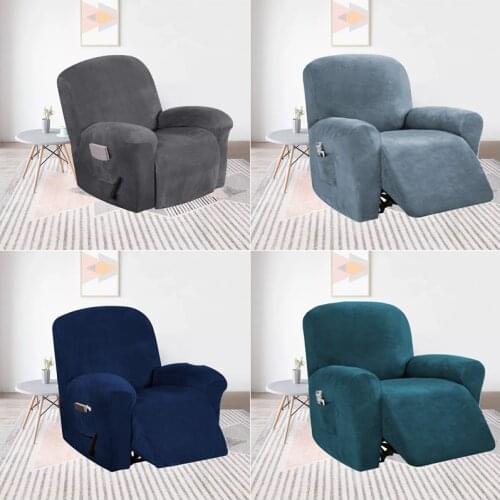Suede Knitted Recliner Slipcovers Stretch Sofa Covers for Living Room Furniture Protector Couch Durable Soft with Elastic Bottom