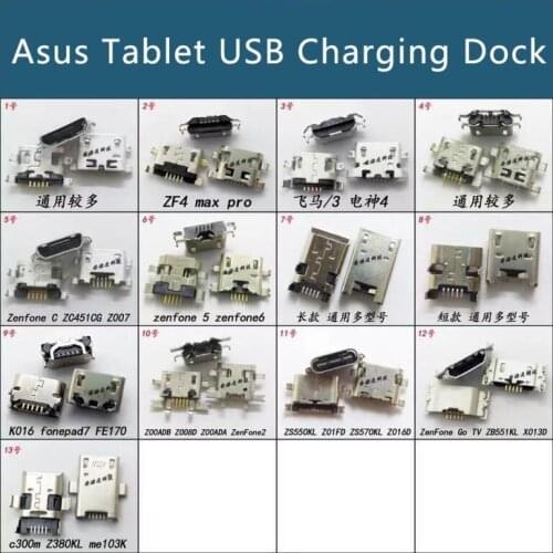 ZF4 max Pro Zenfone 2/C/5/6 K016 Z008D ZS550KL Z01FD ZS570KL Zenfone Go TV Panel Tablet Micro USB Charging Dock Connector Repair