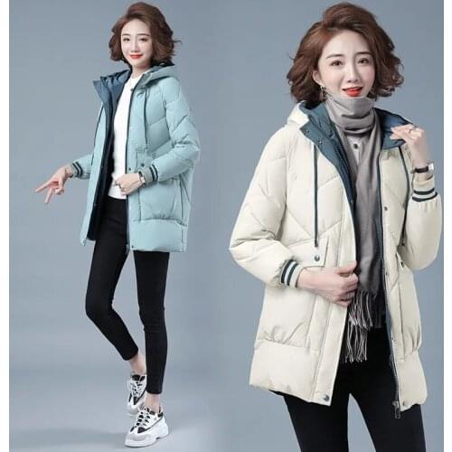 2021 New Winter Jacket Women Thicken Parkas Hooded Long Coat Cotton Padded Jacket Parka Snow Wear Coats jaqueta feminina
