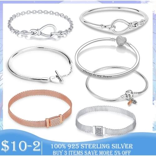 Women Bracelet 2021 New 925 Sterling Silver snake chain Women Silver Bracelet Heart Bangle for Women Sterling Silver Jewelry