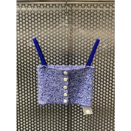 Women 2021 fashion new sleeveless sexy casual woolen suspender top 0402