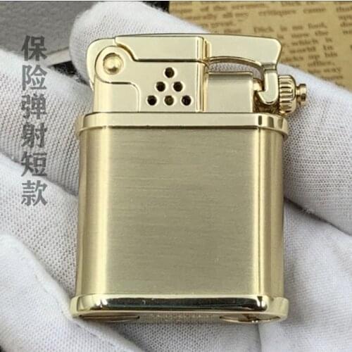 Zoro copper one-button catapult kerosene lighter Retro classic flint grinding wheel windproof high-end creative lighter smoking
