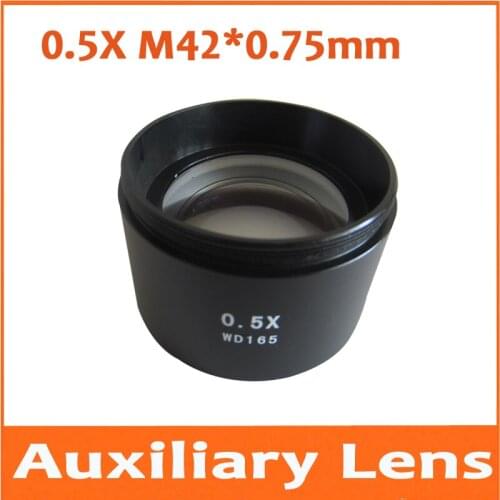 0.5X Aux Barlow Accessories AUX Auxiliary Single barrel Microscope Objective Lens for Stereo Microscope M42*0.75mm