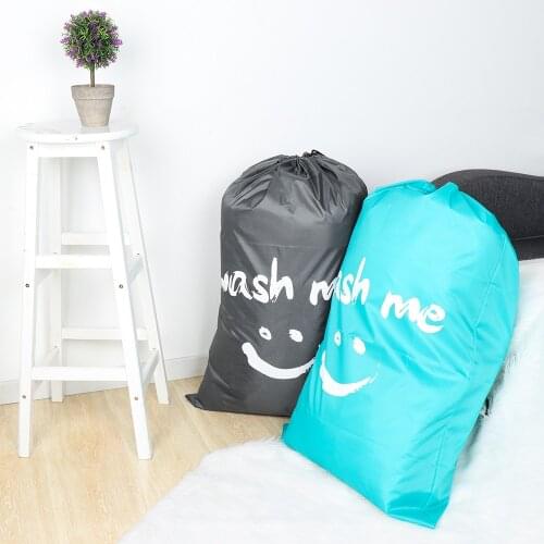 Wash Drawstring Bag Nylon Laundry Bag Washable Dirty Clothes Organizer Wash Travel Storage Pouch Folding Bags