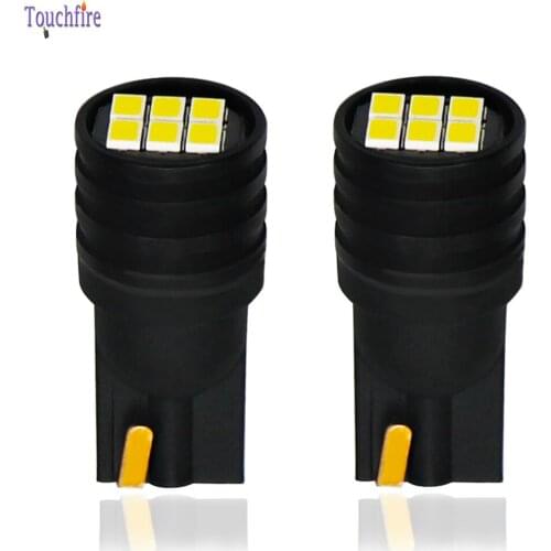10pc T10 W5W LED Car Bulb 6SMD 194 168 Canbus Interior Reading License Plate Side marker Dome White Light Auto Map Lamp 12V