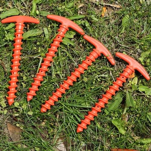 10pcs Tent Peg Outdoor Camping Trip Tent Nails Ground Nails Screw Stakes Plastic Sand Pegs Trip Beach Awning Stakes