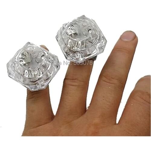 1152pcs/lot make LOGO white led finger light ring Beautiful Ring Toys Glowing Diamond Rings Decoration Favors Party Decorations