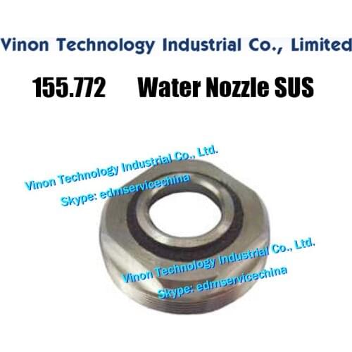 155.772 edm Stainless Pressure Flushing Nozzle A202 size: M22xØ7x8tmm for Agie AC series 1557727, 155.772.7, 590155772 Agie edm