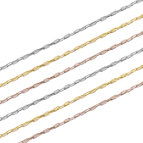 2M Stainless Steel Gold Beading Cable Chains 0.8mm Tiny Rolo Chain Jewelry Finding Components Supplies Wholesale Lots Bulk