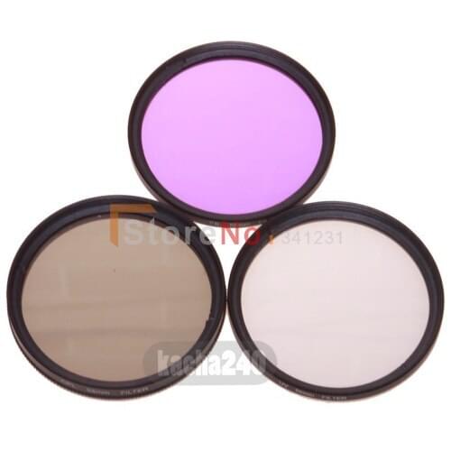 37 40.5 43 46 49 52 55 58 62 67 72 77 82mm UV FLD CPL Circular Polarized Filter bag kit for DSLR Camera With Track