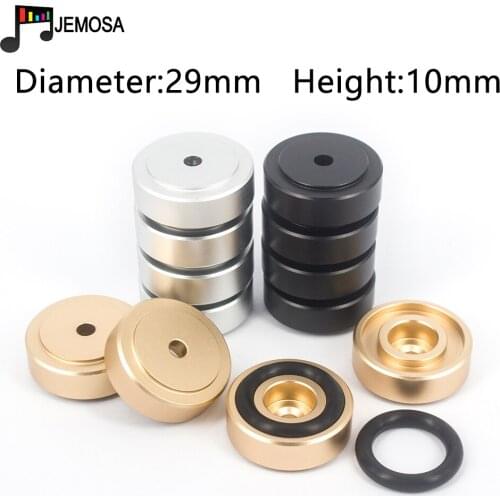 4PCS Aluminum Foot Pad Rubber Shock Absorber Feet 29MM*10MM Feet For Amplifier Stand Preamplifier Speaker Stands Amplifier Feet