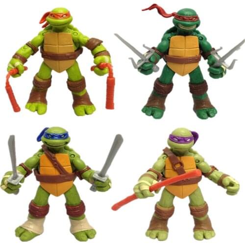 4pcs/Bagged PVC Lovely Mini Turtles Actions Figure Cartoon Tartaruga Ninja Toys For Children Anime Figure Doll toys Gifts