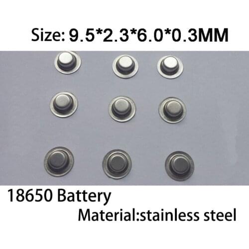 50PCS 18650 lithium battery spot welded cap tip non-porous height 2.3 stainless steel positive electrode battery accessories
