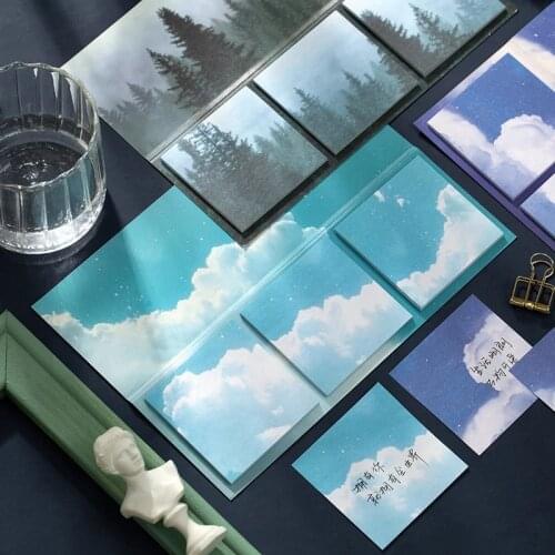 60 Sheets/pack Moon Cloud Forest Sticky Notes Memo Pad School Supplies Planner Stickers Stationery