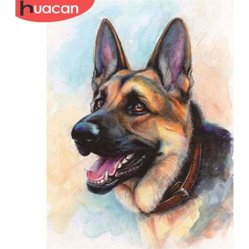 HUACAN Dog 5D Diy Diamond Painting Animal Cross Stitch Diamond Mosaic German Shepherd Home Decoration Handcraft