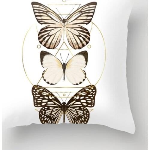 Butterflies and Gold Geometry Cushion Cover Decorative Pillow Cover Case Seat Car Home Decor Throw Pillowcase Decoration