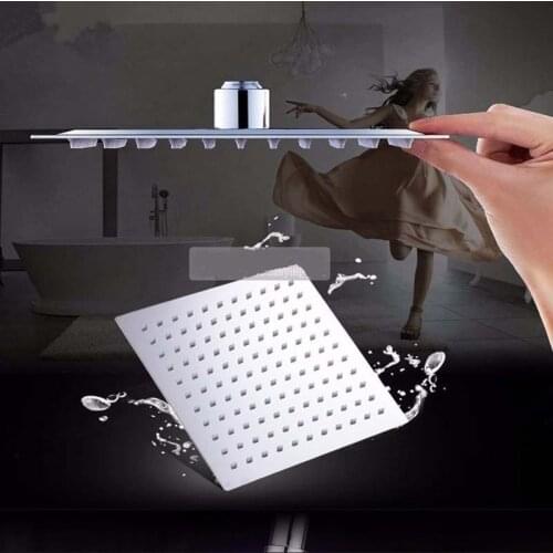 Free Shipping New 8" Stainless Steel Square Shower Head Over-head Rainfall Faucet Top Bathroom Shower Head Sprayer