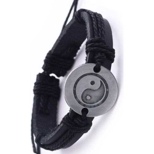 Retro Bracelet On Hand Valentines Day Tai Chi Ying Yang Men Women Wristband Friendship Bracelets Браслет Мужской