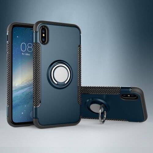 Phone Case For iPhone 8 Plus Silicon Soft Fundas Capa Magnetic Ring Back Cover For iPhone X 8 7 6 6S XS Max Case Funda Coque