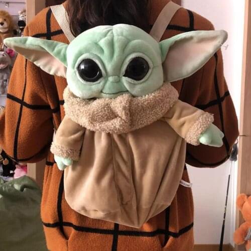 30cm Disney Yoda Baby Backpack Star Wars Plush Backpack Doll Mandalorian Adult Child Birthday Halloween Christmas Gift