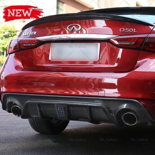 FOR INFINITI Q50 Q50L NA STYLE CARBON FIBER DIFFUSER TRIM BODY KIT TUNING PART FOR Q50 Q50L CARBON DIFFUSER LIP SPLITTER RACING