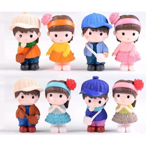 Dating Boy Girl Figures Lover Miniature figurine wedding decoration doll fairy garden statue Home Gift garden craft