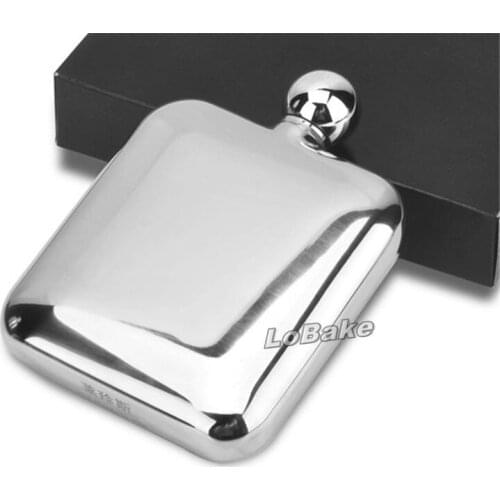 6oz high quality stainless steel sqaure shape hip flask alcohol wine pot bottle with a funnel & cup for outdoor drinking