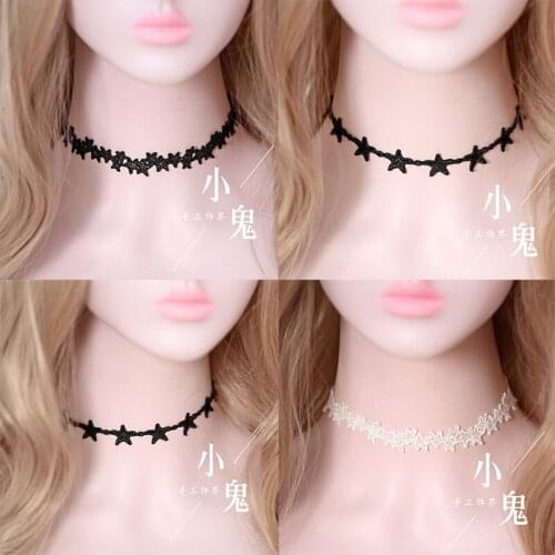 Harajuku Loli lace necklace necklace Japanese soft sister star embroidery clavicle chain flowers simple short money circle