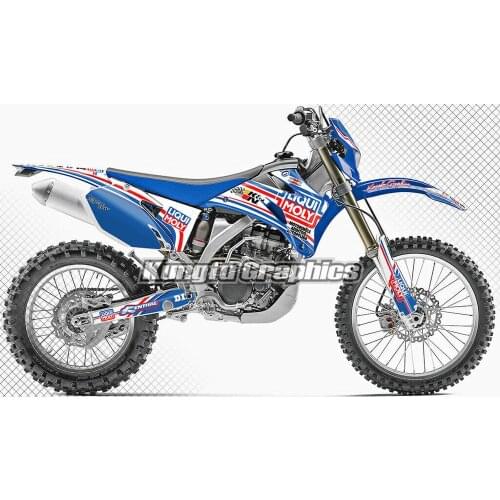 KUNGFU GRAPHICS MX Stickers Custom Decal Kit for WR 250F 450F WR250F WR450F 2007 2008 2009 2010 2011 2012 2013 2014, Blue
