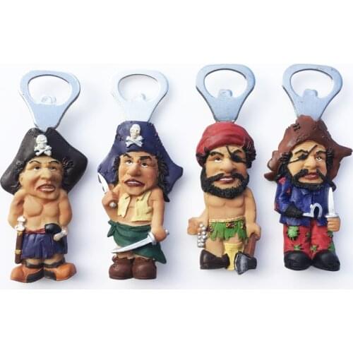 Interesting Pirate Beer corkscrew Refrigerator Stickers Travel Commemorative Ornament 3 D Magnetic Refrigerator Magnets