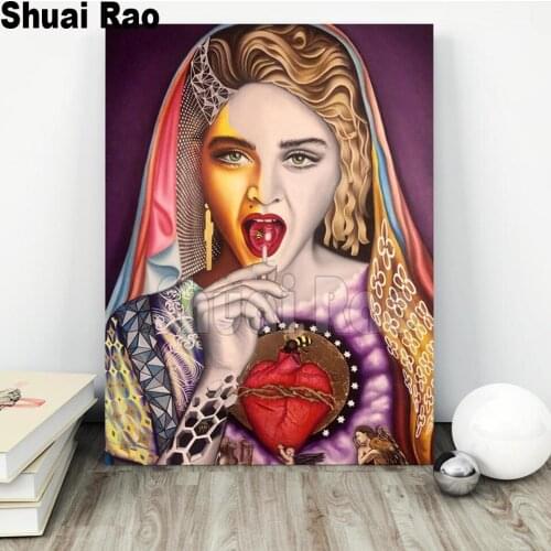 Full square round diamond painting Madonna woman icon painting diamond embroidery sale 5d diy diamond mosaic portrait gift