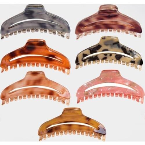 Korean Vintage Acrylic Hair Claws Crab Clamps Colorful Semicircle Acetic Acid Hair Clips Make up Hairdress Hair Styling Tool