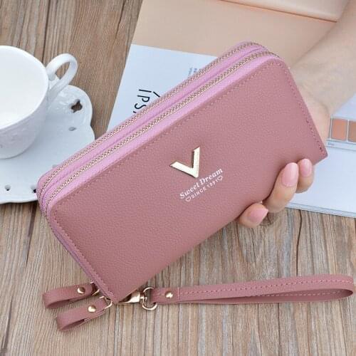 Double Zipper Carrying Wallet 2020 New Style WOMENS Wallet Long Fashion Large Capacity Double Layer Wallet Mobile Phone Bag